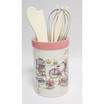 Vintage fakanál tartó, bicikli mintával 