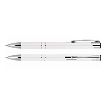 2 díszítőgyűrűs alumínium toll - fehér