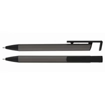 Alumínium golyóstoll mobiltartóval - Szürke