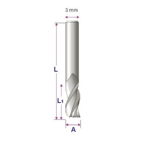 PERCUT, 3 mm-es 3 lapú, 2 mm széles, műanyaghoz és könnyűfémhez