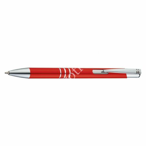 3 díszítő gyűrűs fém toll - piros