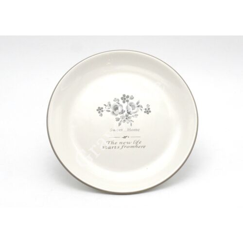 Vintage kerámia tányér, virág mintával 