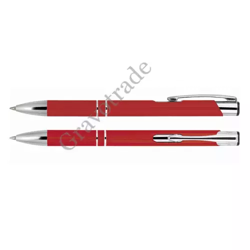 2 díszítőgyűrűs alumínium toll - piros