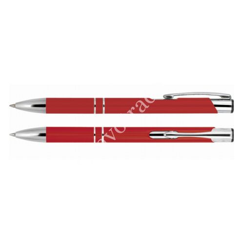 2 díszítőgyűrűs alumínium toll - piros